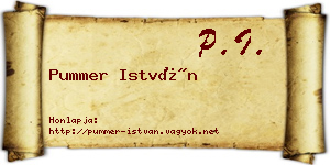 Pummer István névjegykártya
