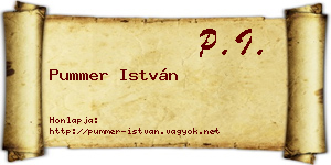 Pummer István névjegykártya